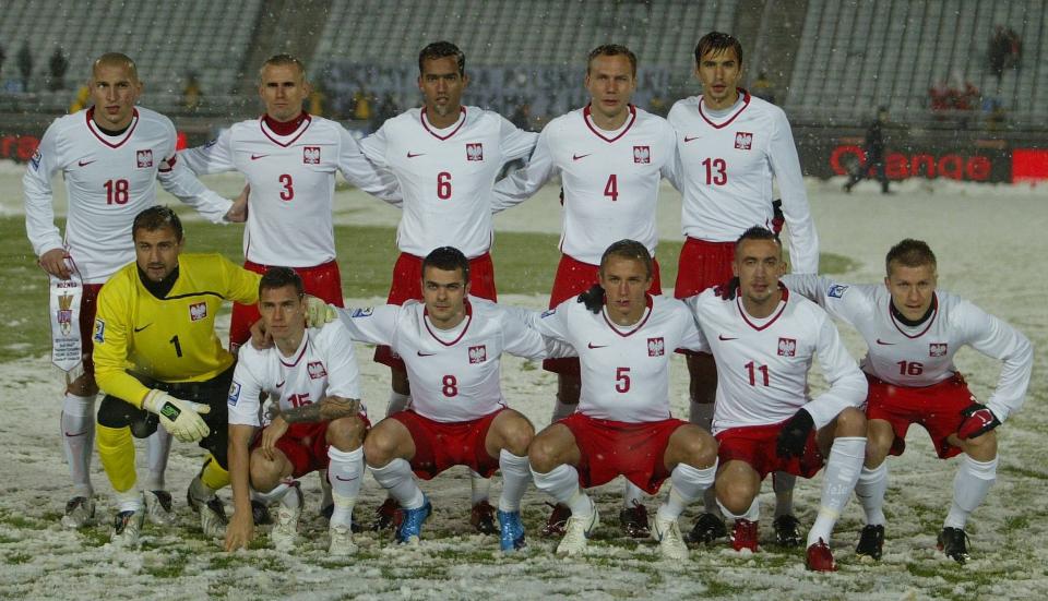 Reprezentacja Polski przed meczem ze Słowacją w Chorzowie.