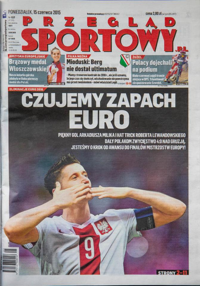Okładka przeglądu sportowego po meczu Polska - Gruzja (13.06.2015)