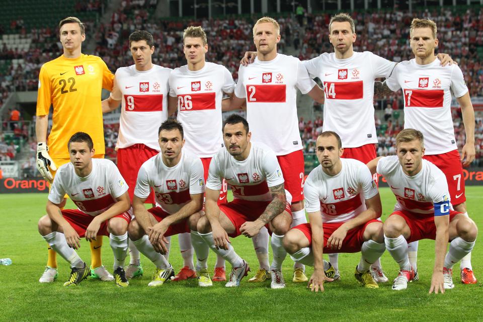 Reprezentacja Polski w meczu z Mołdawią.