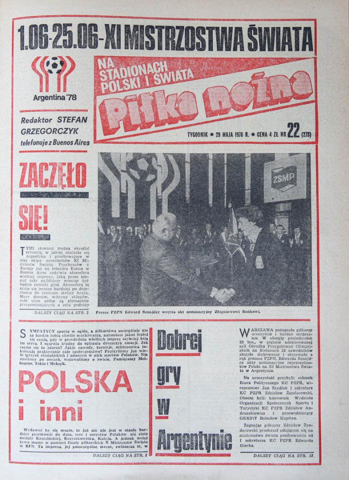 Okładka piłki nożnej przed meczem RFN - Polska (01.06.1978)