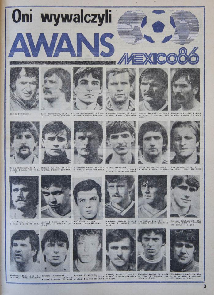Okładka piłki nożnej po meczu Polska - Belgia (11.09.1985)