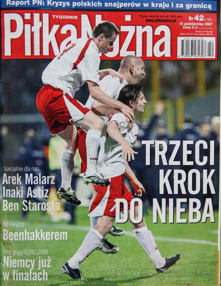Okładka piłki nożnej po meczu Polska - Kazachstan (13.10.2007)