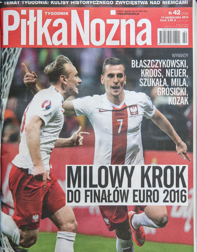 Okładka piłki nożnej po meczu polska - niemcy (11.10.2014)