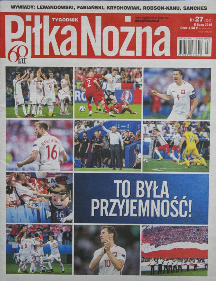 Okładka piłki nożnej po meczu Polska - Portugalia (30.06.2016)