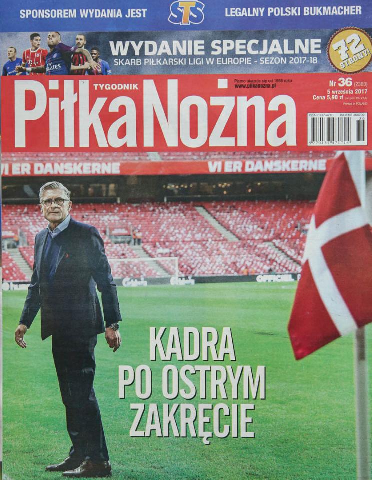 Okładka piłki nożnej po meczu Dania - Polska (01.09.2017)