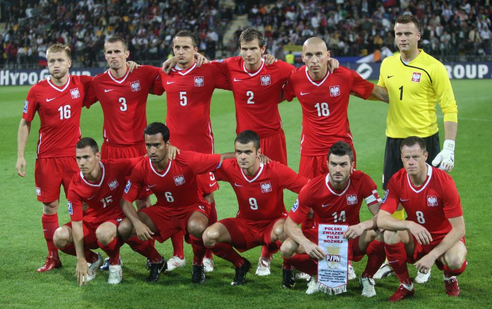 Reprezentacja Polski przed meczem ze Słowenią w Mariborze.