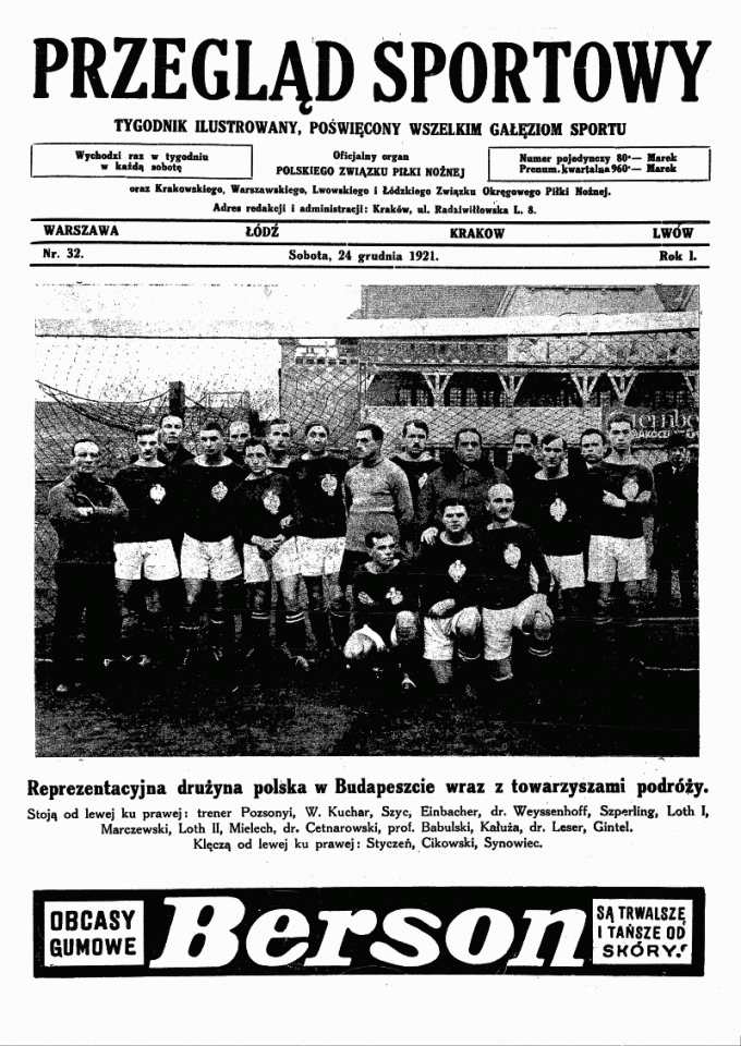 Węgry - Polska 1:0 (18.12.1921)