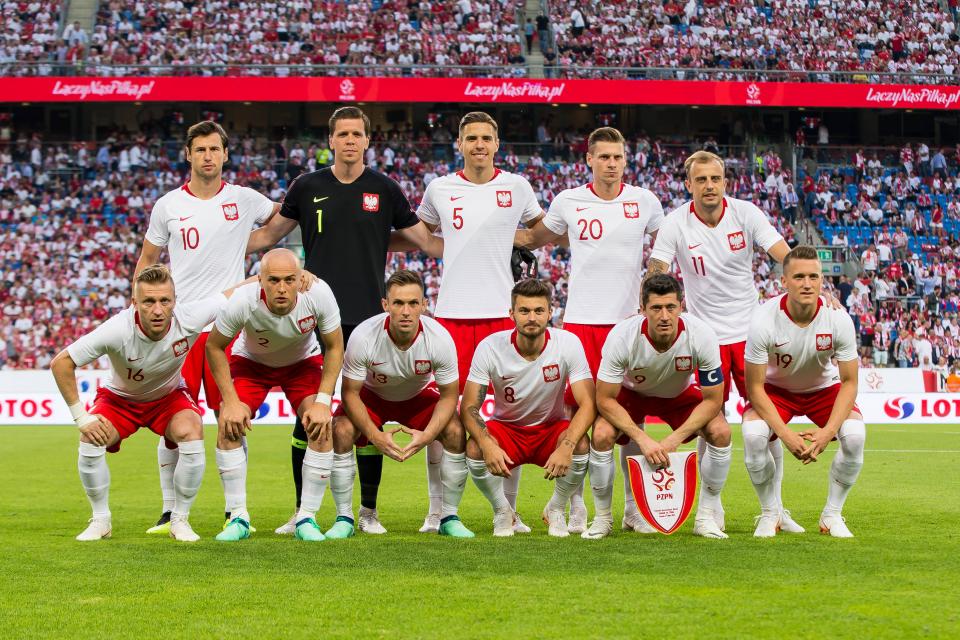 Reprezentacja Polski przed meczem z Chile w Poznaniu.
