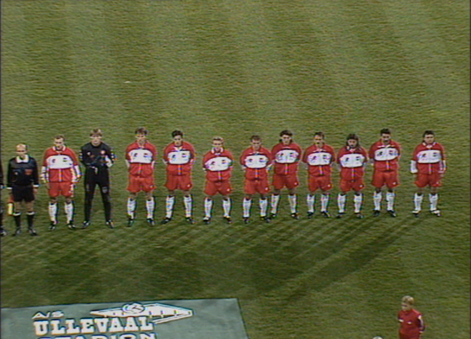Reprezentacja Polski przed meczem z Norwegią w 1993 roku.