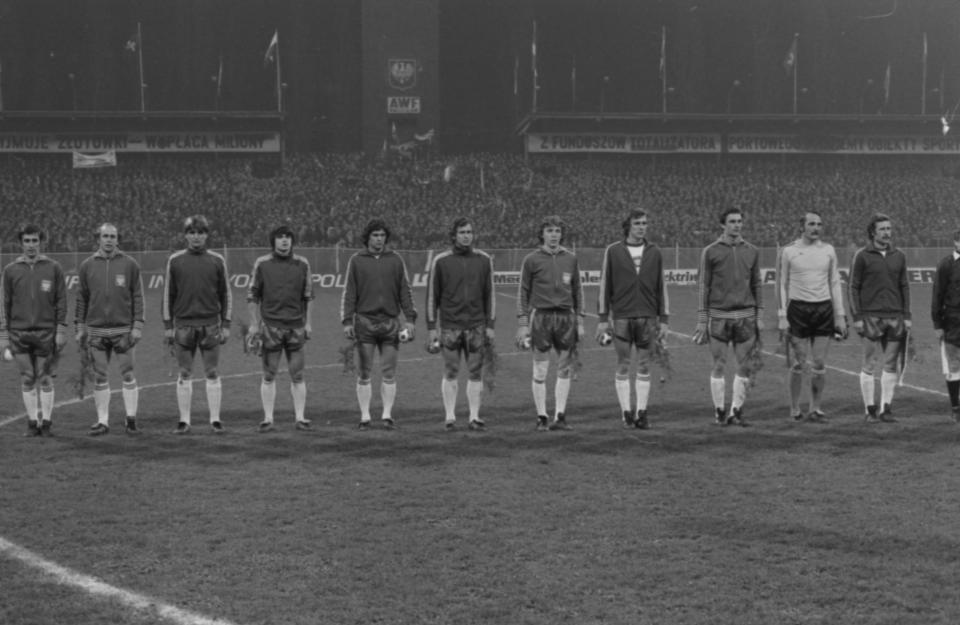 Reprezentacja Polski przed meczem ze Szwajcarią w eliminacjach Euro 1980.