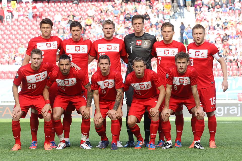 Reprezentacja Polski przed meczem ze Słowacją w Klagenfurcie.