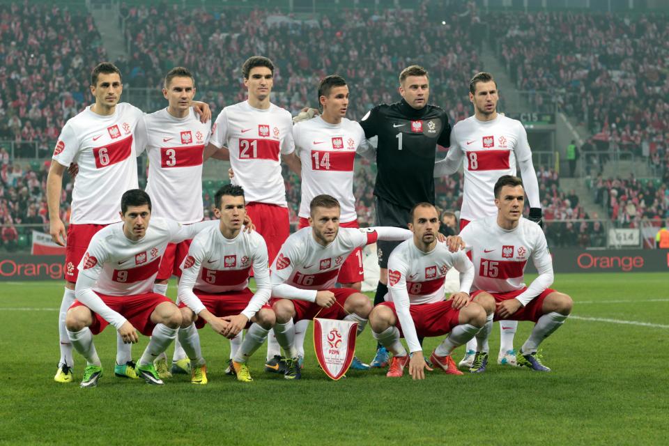 Reprezentacja Polski przed meczem ze Słowacją we Wrocławiu.