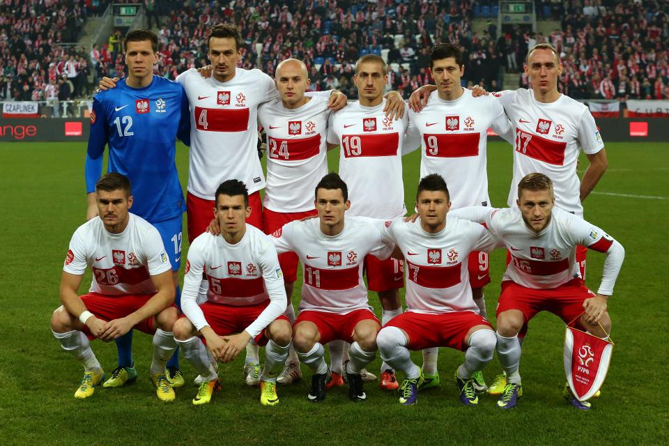 Reprezentacja Polski przed meczem z Irlandią w Poznaniu.