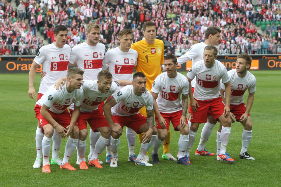 Reprezentacja Polski przed meczem z Andorą na stadionie Legii Warszawa.