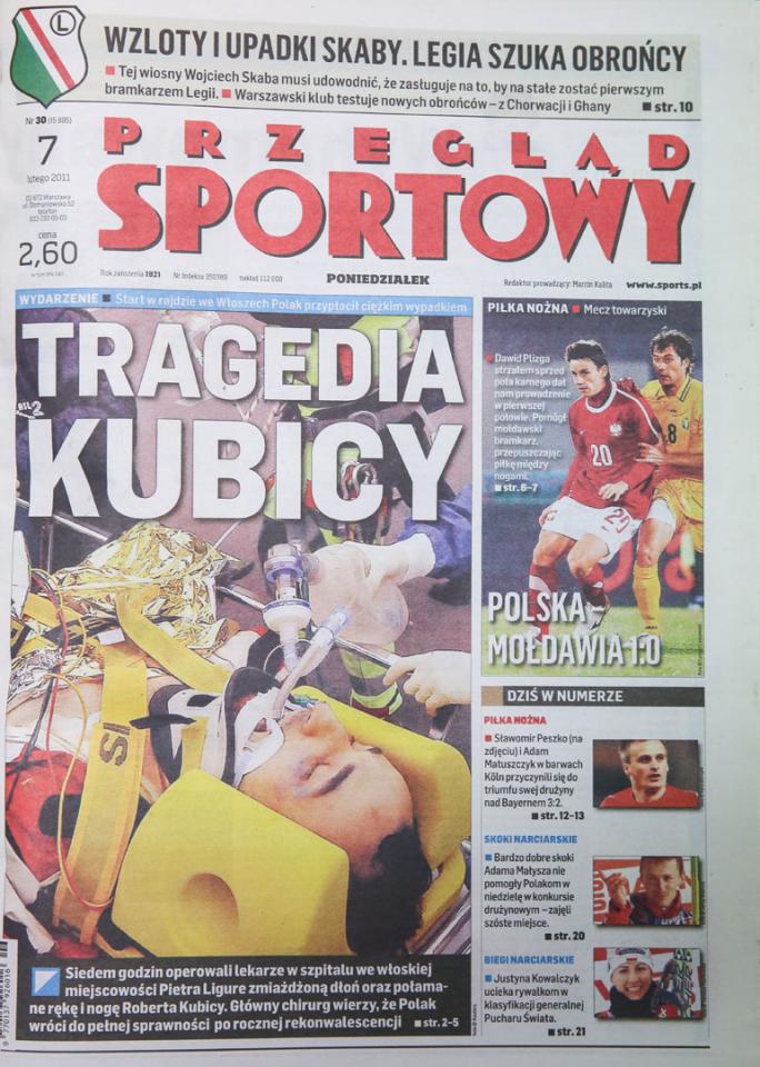 Okładka przeglądu sportowego po meczu Polska - Mołdawia (06.02.2011) 