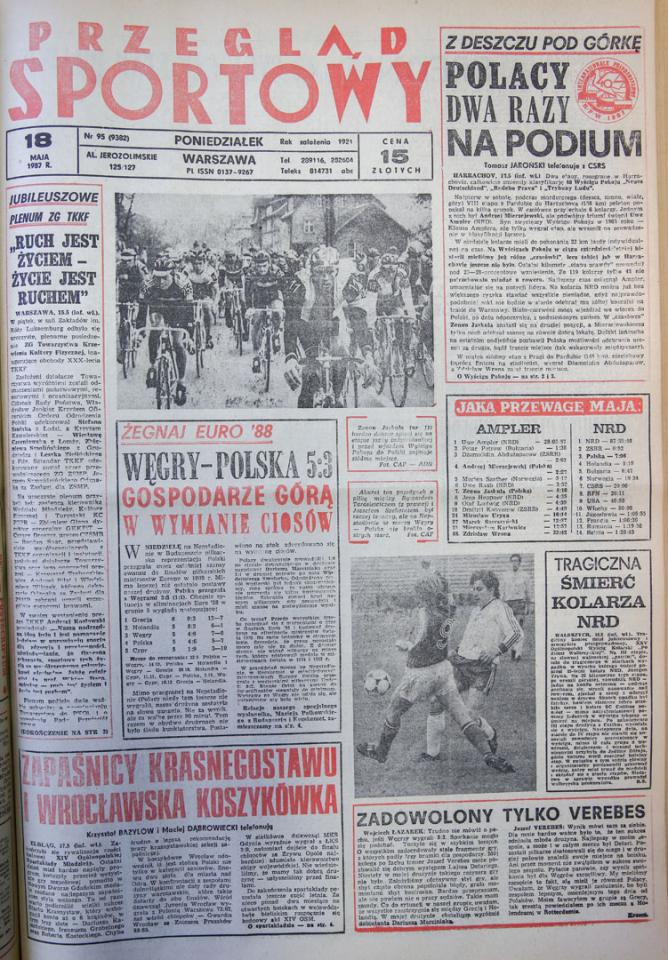 Przegląd sportowy po meczu Węgry - Polska (17.05.1987) 