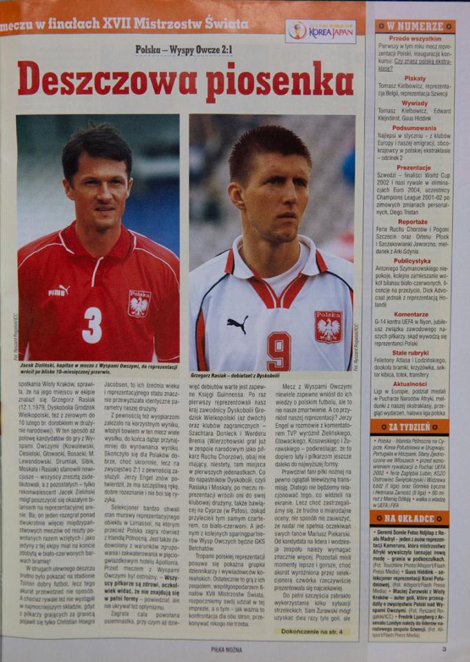 Piłka nożna po meczu Polska - Wyspy Owcze (10.02.2002) 