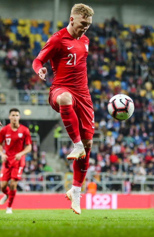 Kamil Jóźwiak w barwach reprezentacji Polski do lat 21.