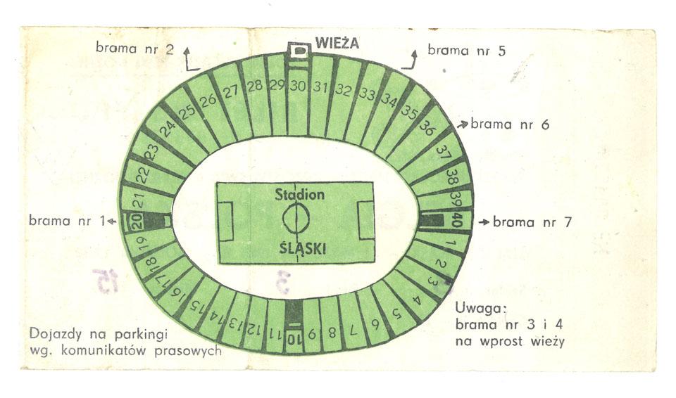 Oryginalny bilet z meczu Polska - Belgia (11.09.1985)
