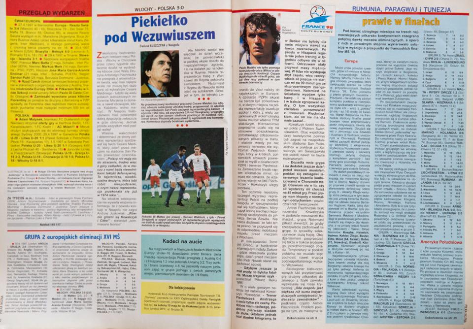 Piłka nożna po meczu Włochy - Polska (30.04.1997) 