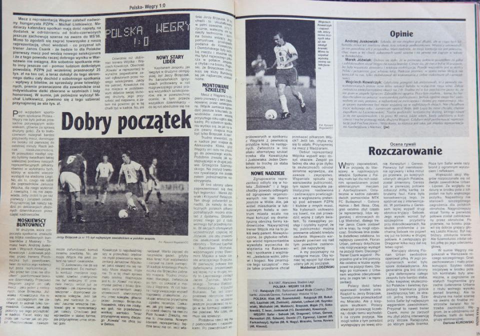 Piłka nożna po meczu Polska - Węgry (06.09.1997) 