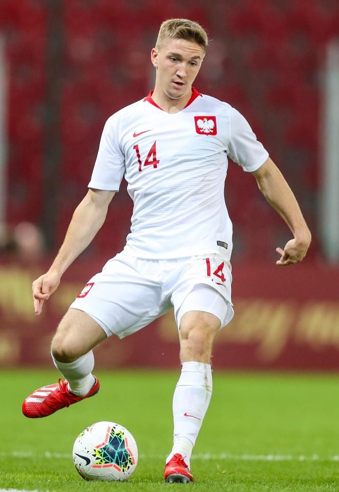Marcin Listkowski podczas meczu Polska - Serbia 1:0 U-21 (15.10.2019)