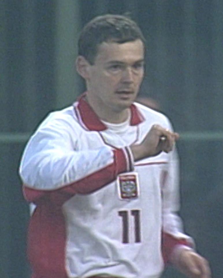 Mirosław Trzeciak podczas meczu Polska - Armenia 1:0 (03.03.1999).
