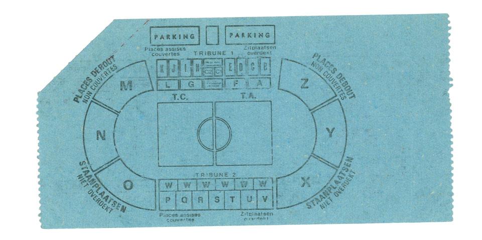 Bilet z meczu Belgia - Polska (02.04.1980) 