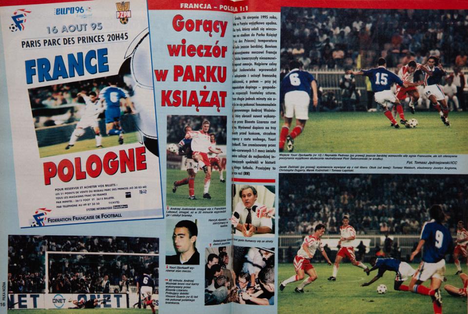 piłka nożna po meczu francja - polska (16.08.1995)
