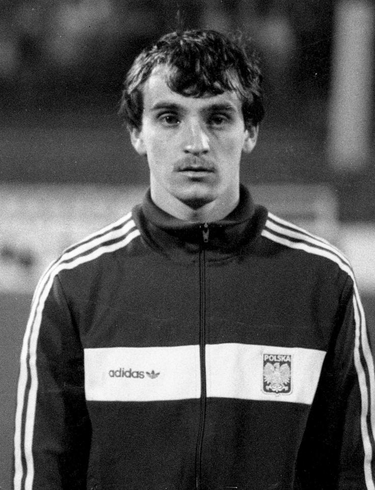 Marek Koniarek przed meczem Polska - Irlandia 1:0 (12.11.1986).
