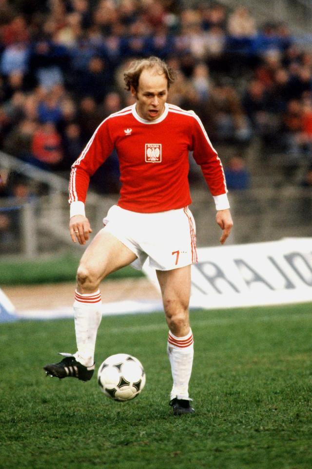Grzegorz Lato podczas meczu Polska - Bułgaria w 1978 roku.