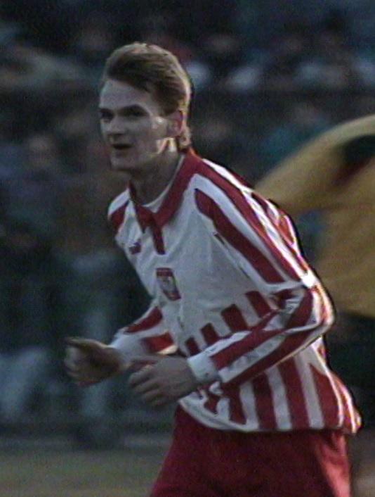 Waldemar Jaskulski podczas meczu Polska - Litwa 4:1 (15.03.1995).