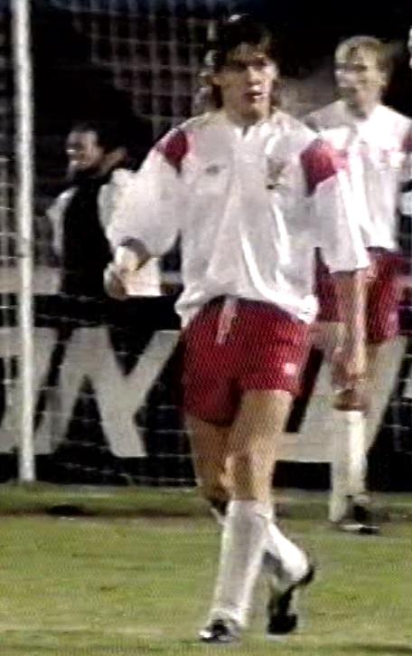 Andrzej Kobylański podczas meczu Izrael - Polska (03.02.1993).