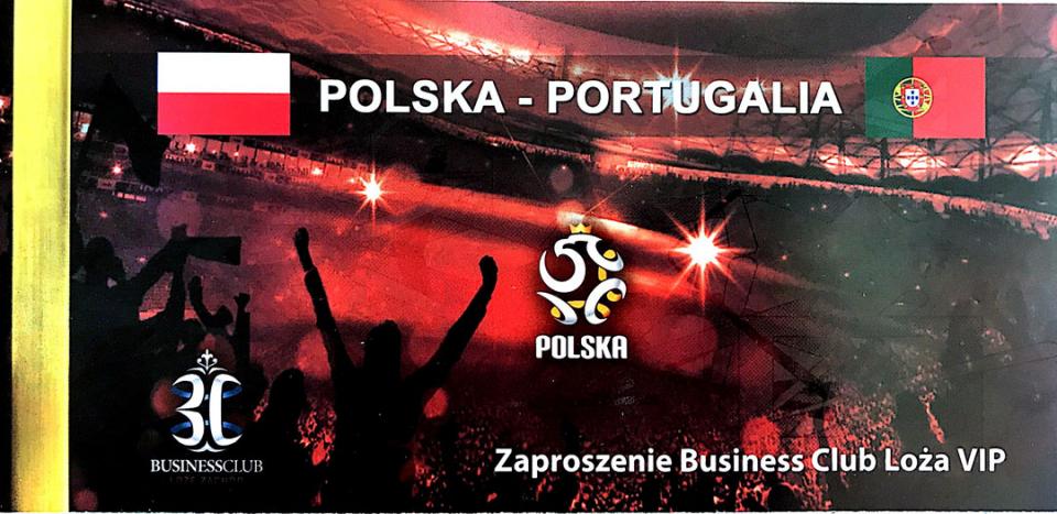 Bilet z meczu Polska - Portugalia (29.02.2012)