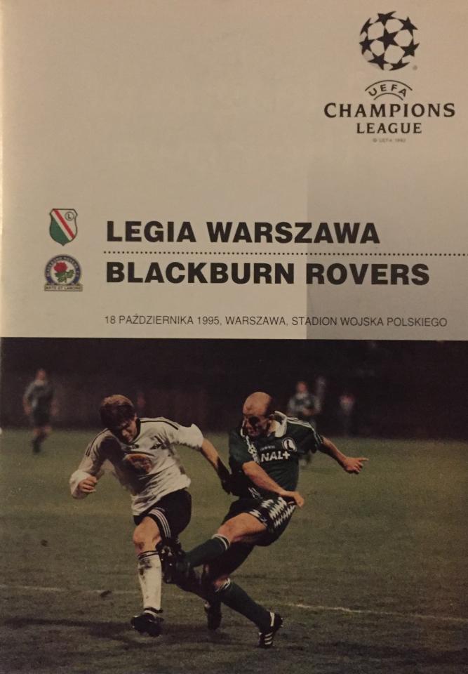 Program meczowy Legia - Blackburn 1:0 (18.10.1995)