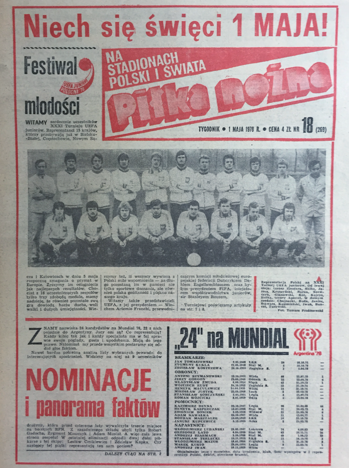 Okładka piłki nożnej po meczu polska - bułgaria (26.04.1978)