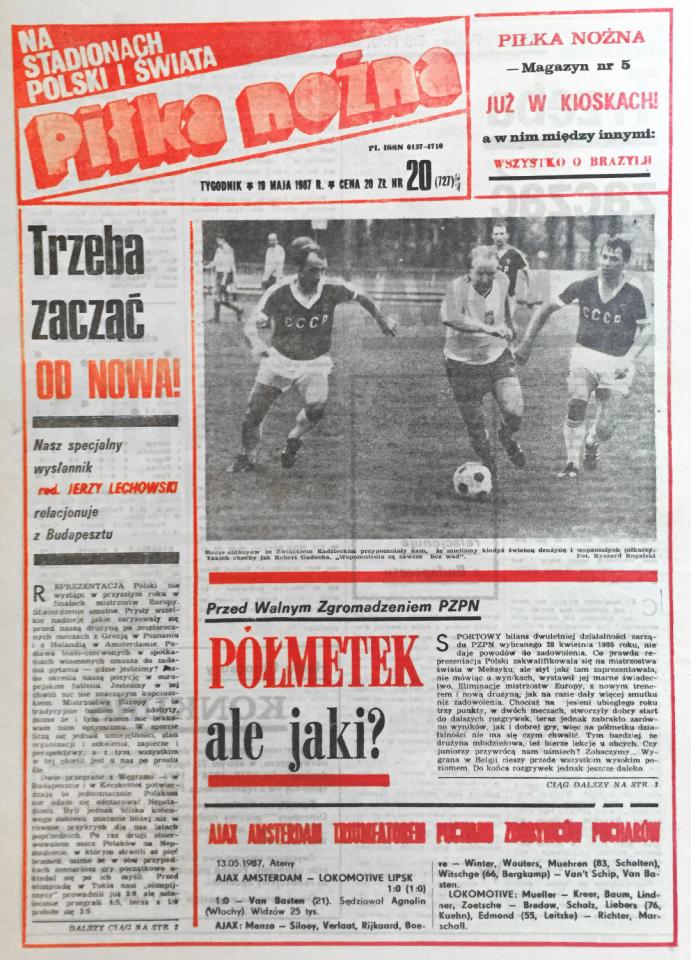 Piłka nożna po meczu Węgry - Polska  (17.05.1987) 