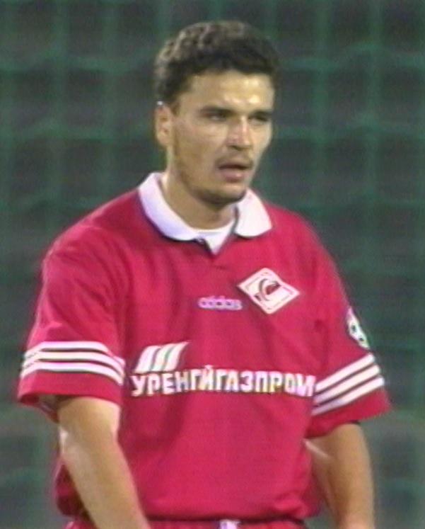Jurij Nikiforow podczas meczu Spartak Moskwa - Legia Warszawa 2:1 (27.09.1995).