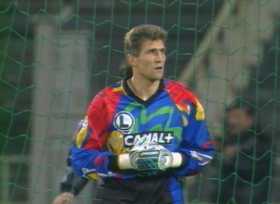 Maciej Szczęsny podczas meczu Spartak Moskwa - Legia Warszawa 2:1 (27.09.1995).