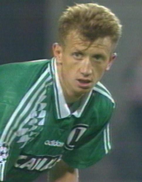Marek Jóźwiak podczas meczu Spartak Moskwa - Legia Warszawa 2:1 (27.09.1995).
