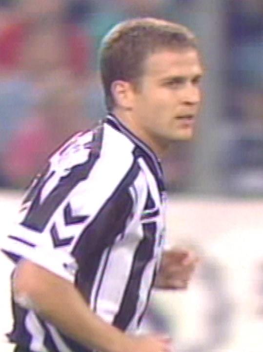Oliver Bierhoff podczas meczu Udinese Calcio - Widzew Łódź 3:0 (30.09.1997)