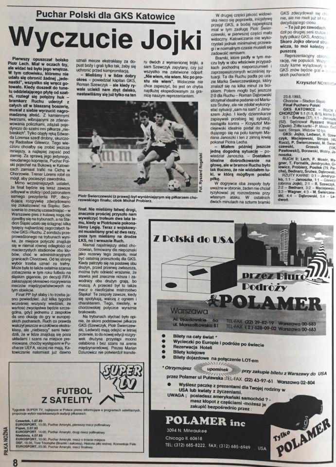 piłka nożna po meczu gks katowice - ruch chorzów (23.06.1993)
