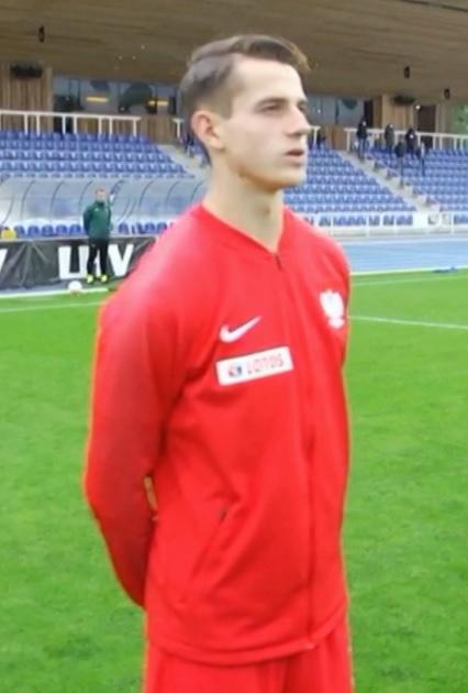 Jakub Kamiński przed meczem Estonia - Polska 0:6 U-21 (04.09.2020).