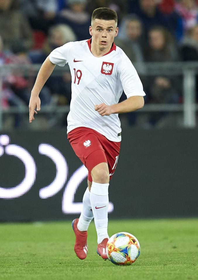 Adrian Łyszczarz podczas meczu Polska - Japonia 4:1 U-20 (21.03.2019).