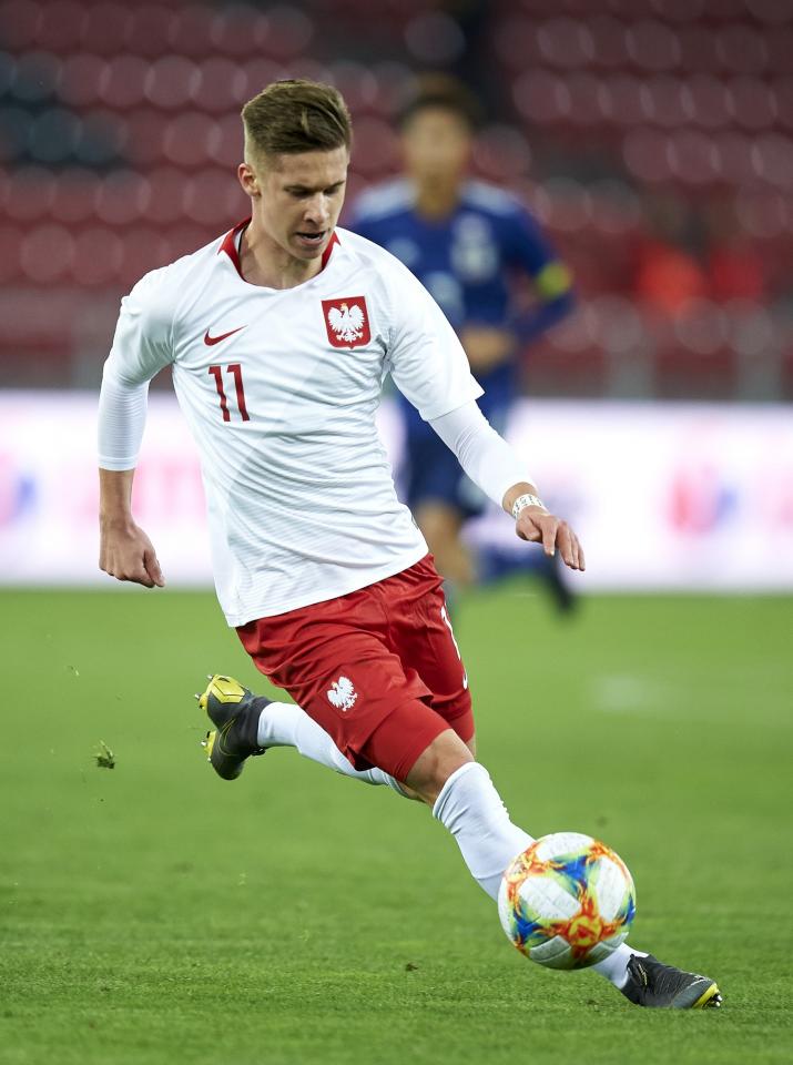 Jakub Bednarczyk podczas meczu Polska - Japonia 4:1 U-20 (21.03.2019).