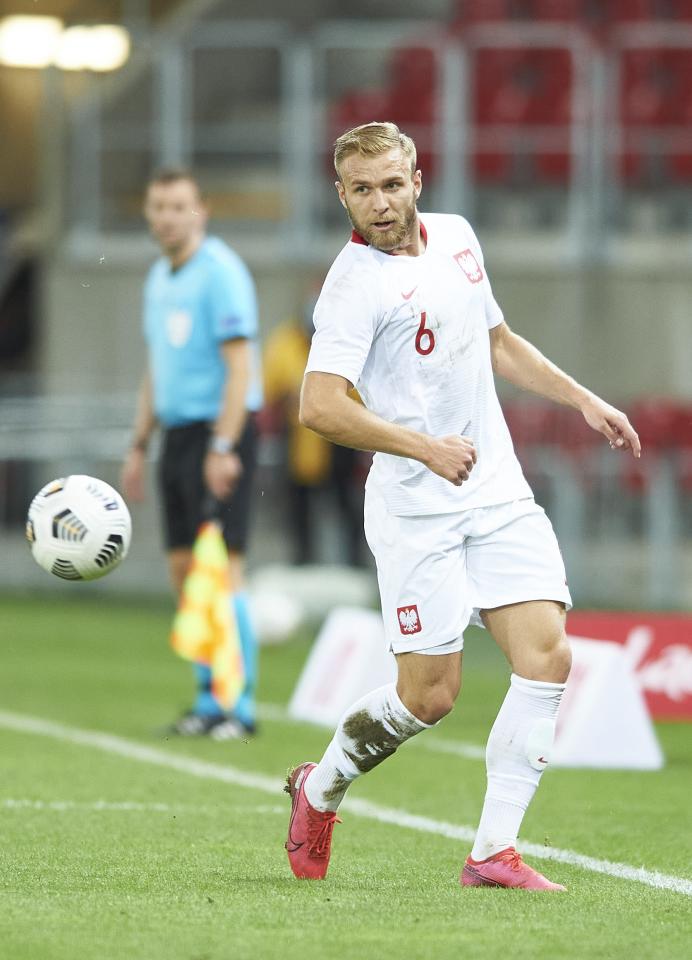 Tymoteusz Puchacz podczas meczu Polska - Rosja 1:0 U-21 (08.09.2020). 