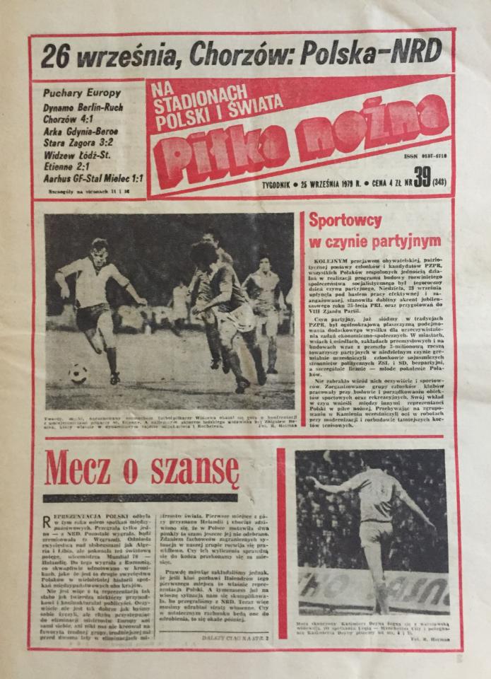 Piłka nożna po meczu Widzew Łódź - AS Saint-Étienne 2:1 (19.09.1979)