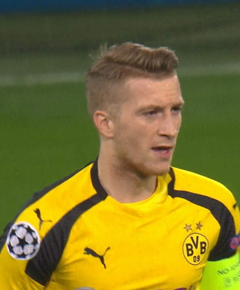 Marco Reus podczas meczu Borussia Dortmund - Legia Warszawa 8:4 (22.11.2016).