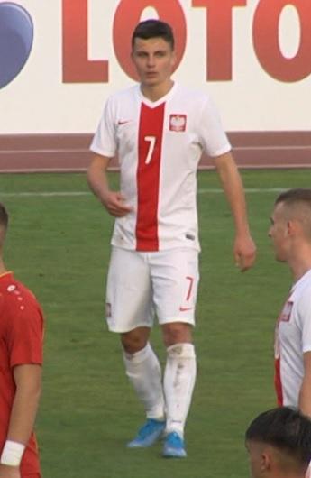 Patryk Kusztal podczas meczu Macedonia Północna - Polska 2:3 U-17 (09.10.2019).
