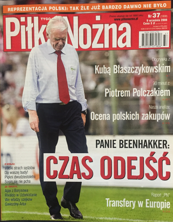 Okładka piłki nożnej po meczu polska - słowenia (06.09.2008)